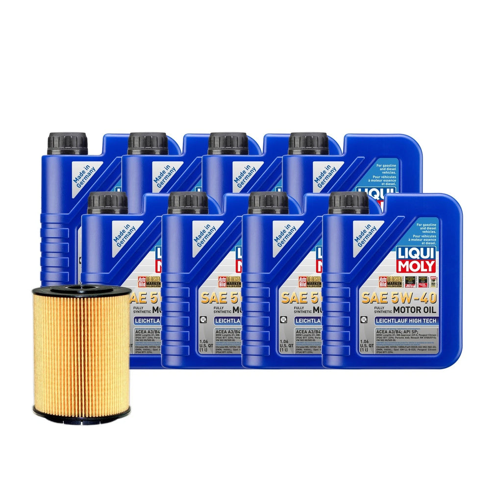 Oil Change Kit 8L Liqui Moly Leichtlauf 5W40 for Audi V8 4.2L (2003–2009)