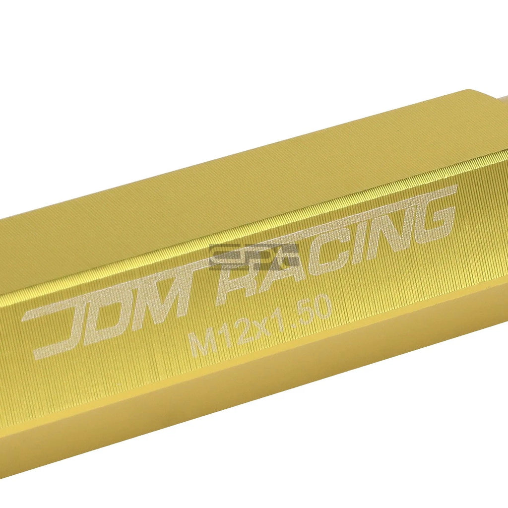 20x Open End M12x1.5 90mm Tall Gold Aluminum Lug Nuts + Adapter