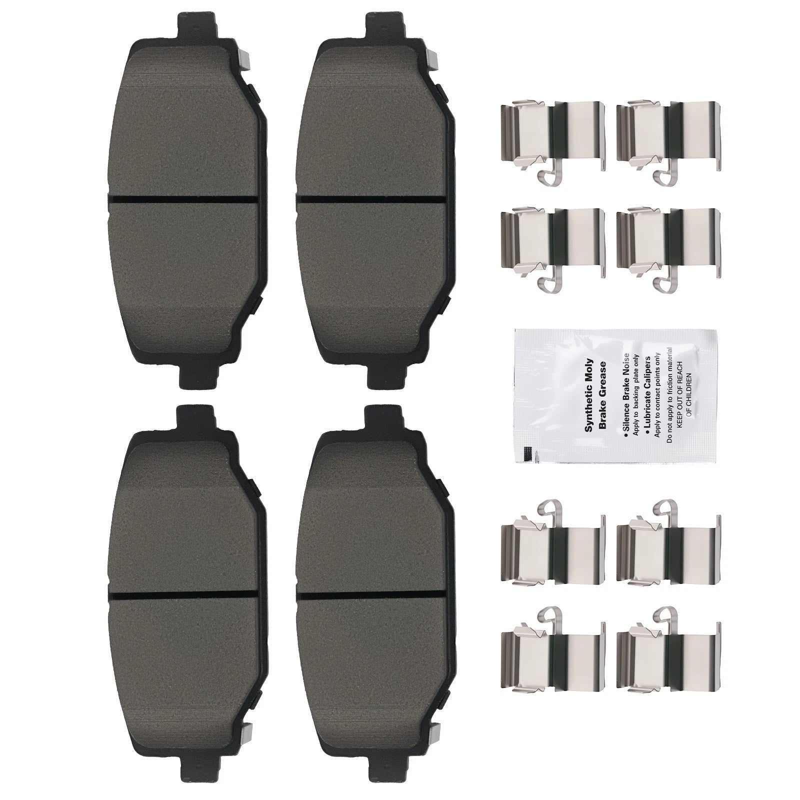 Set of 4 Rear Ceramic Brake Pads for Dodge Grand Caravan Journey (2012–2020) D1596