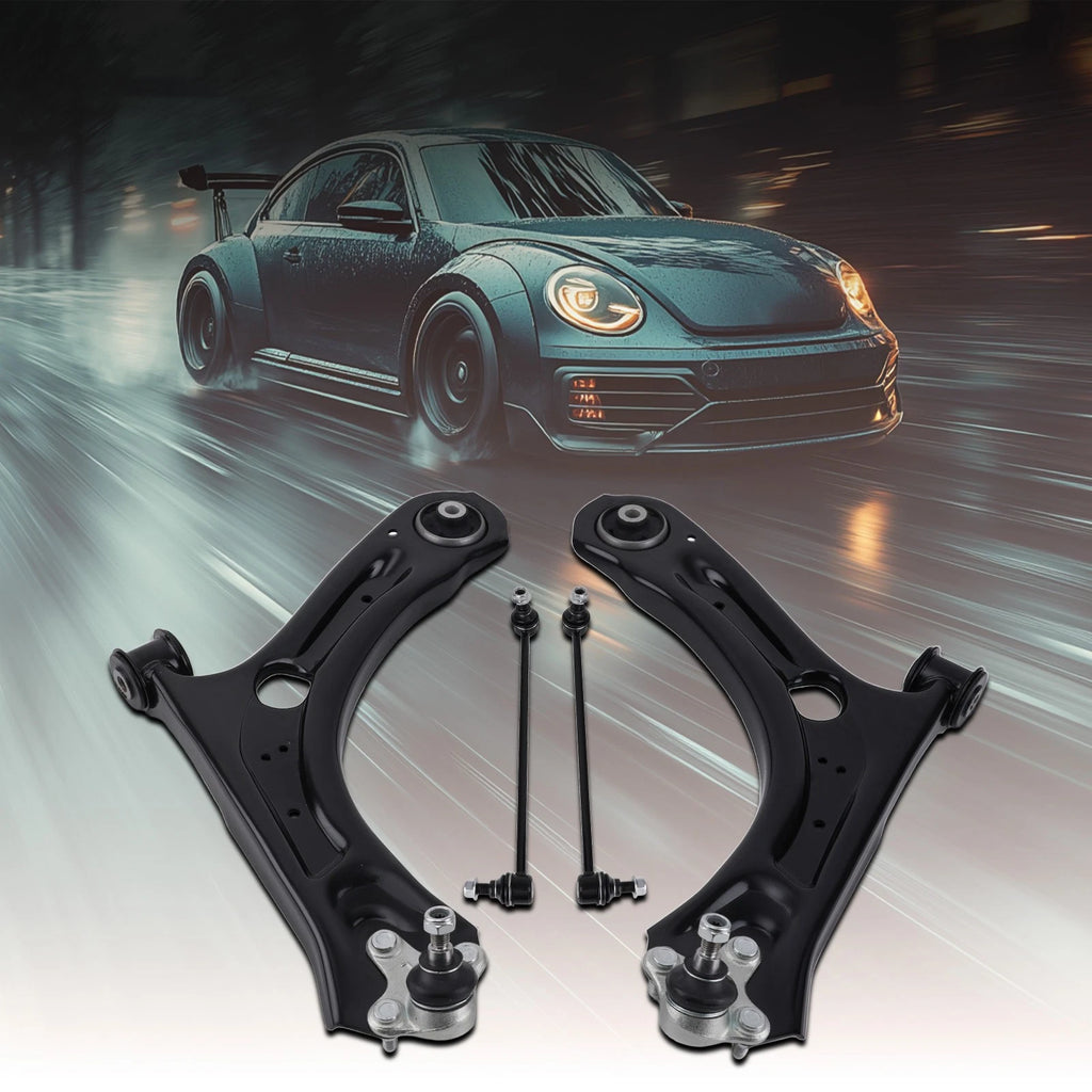 2X Front Lower Control Arms + 2X Sway Bar End Links for Volkswagen Passat Beetle (2012–2016)
