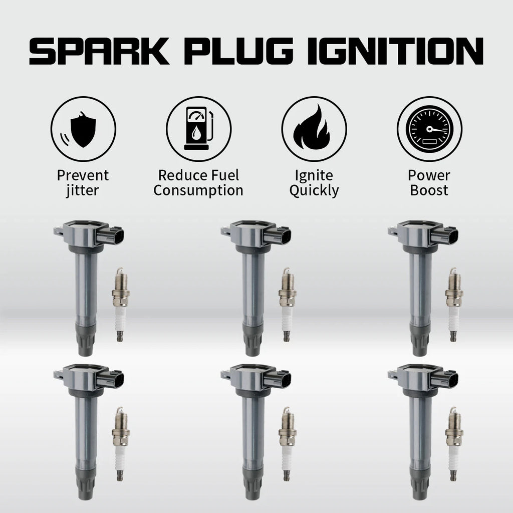 6 OEM Ignition Coils + 6 Spark Plugs for Mitsubishi Outlander (2007–2020) UF589