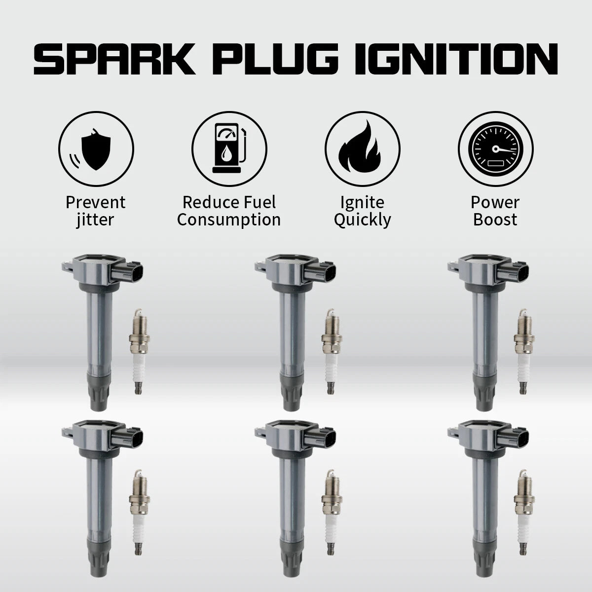 6 OEM Ignition Coils + 6 Spark Plugs for Mitsubishi Outlander (2007–2020) UF589