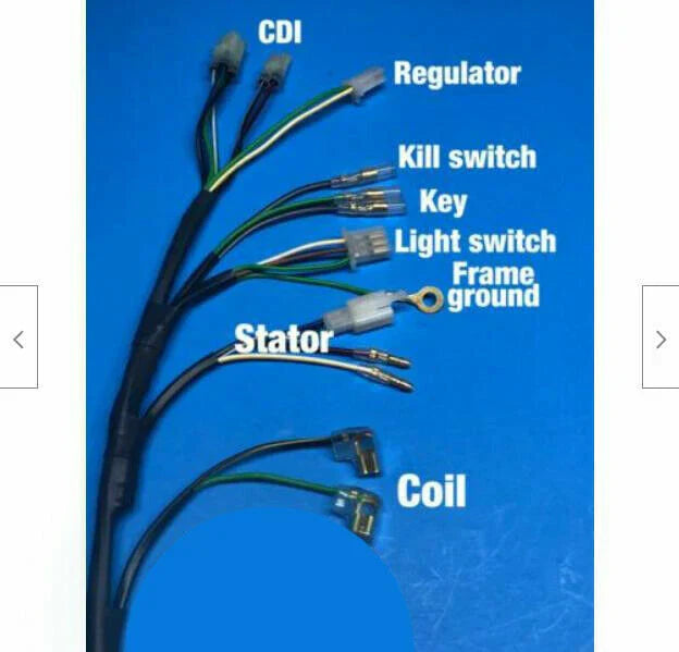 wiring harness race cut drag harness with kill switch for Honda trx250R (1986–1988)