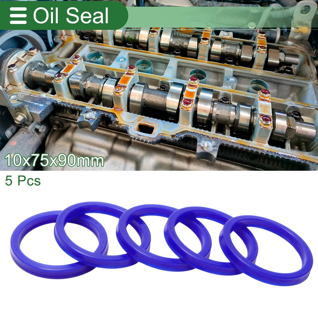 Set of 5 Oil Seal Rotary Shaft Seal 75x90x10mm High Pressure Blue