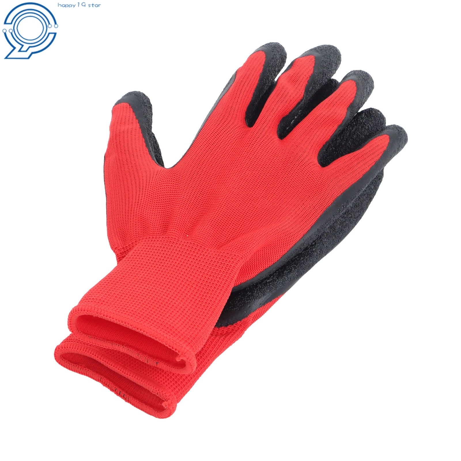 Set of 12 Cut Resistant Rubber Grip Work Gloves Size L