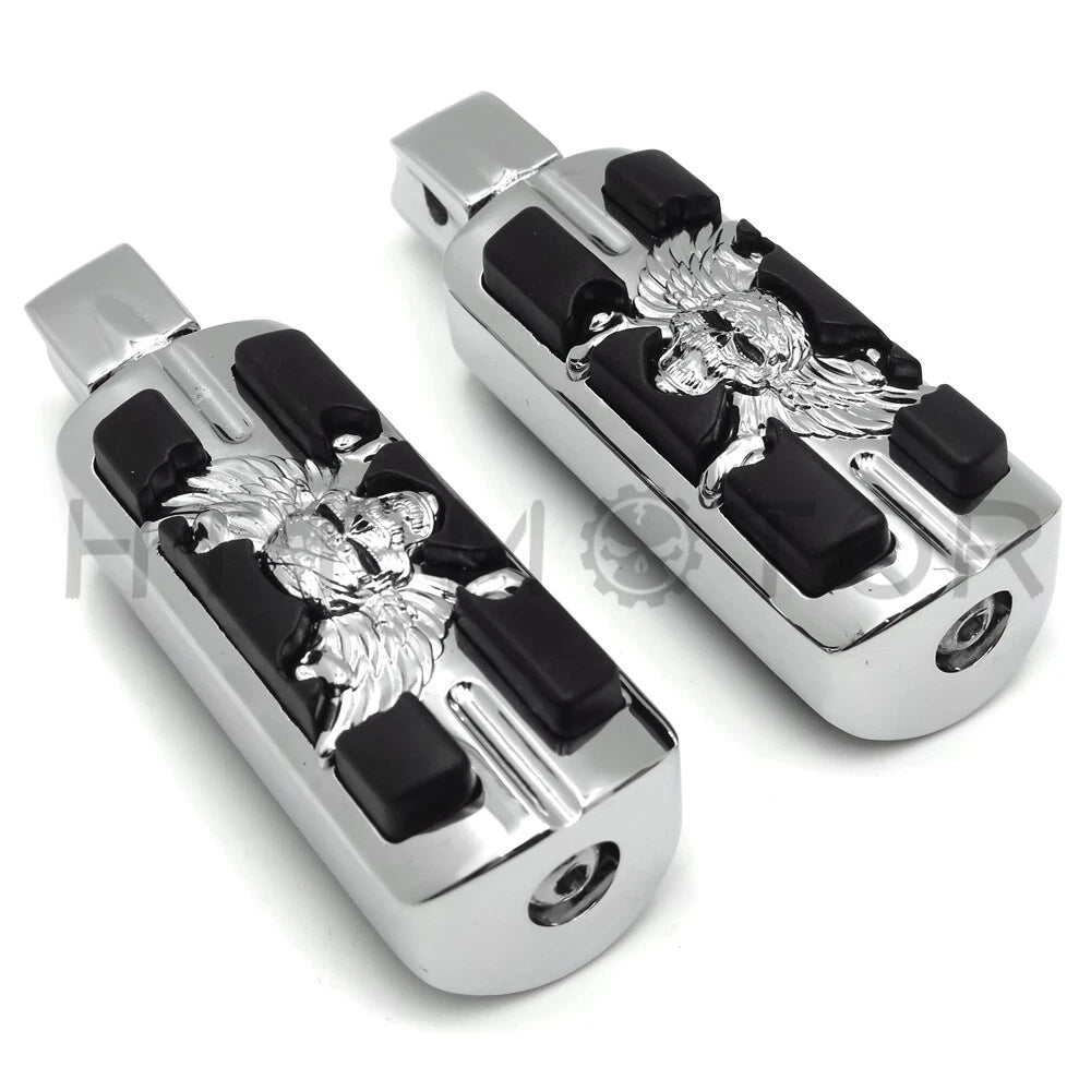Pirate Skull Footpegs for Kawasaki Vulcan 900 Custom, Yamaha Virago 250 (2006–2023)