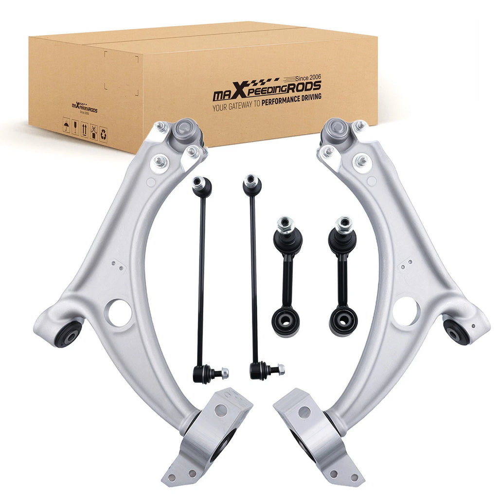 Front Lower Control Arms w/ Ball Joint Sway Bar End Link for VW Passat CC 06-17