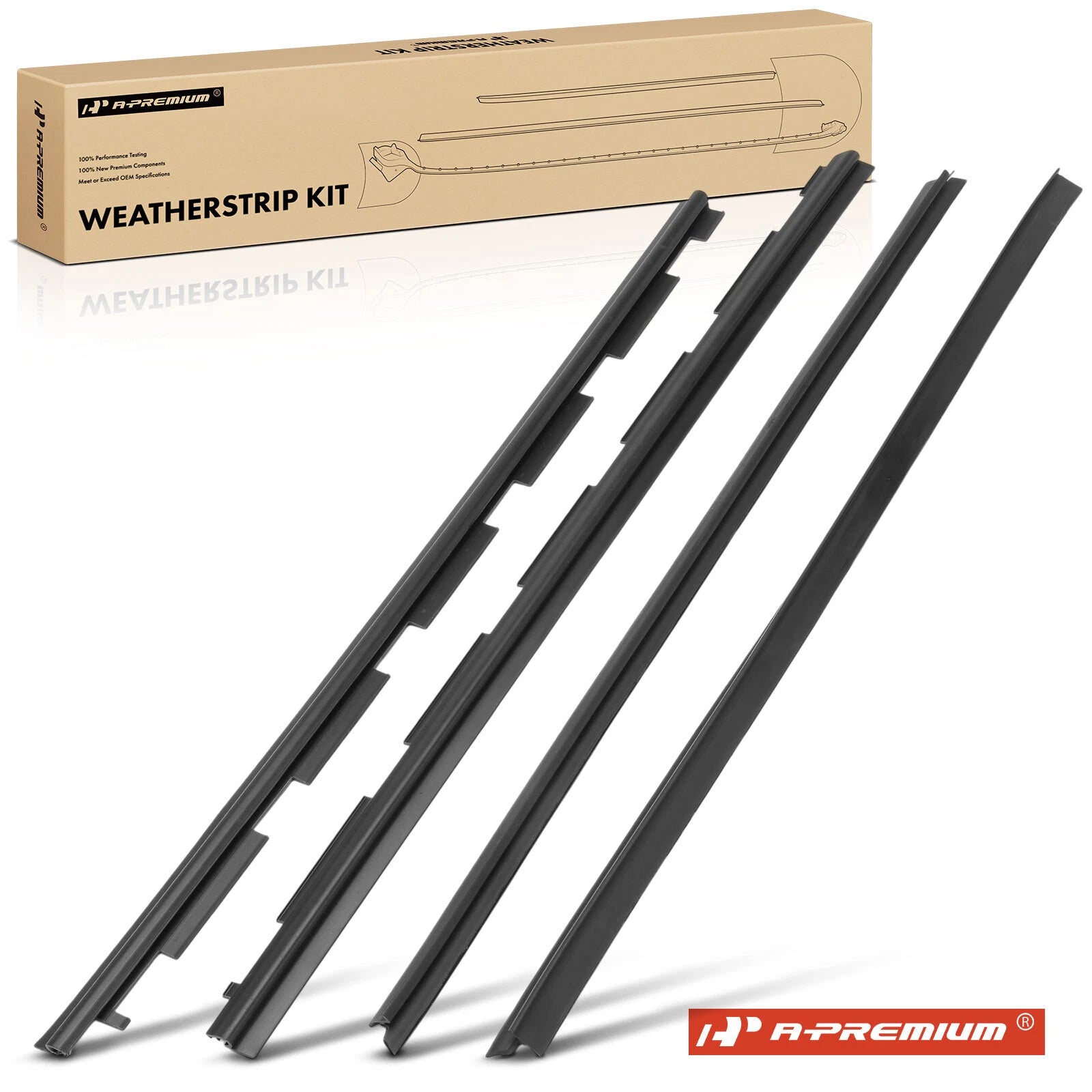 Set of 4 Weatherstrip Seal Window Sweep for Chevy Silverado 1500 Tahoe