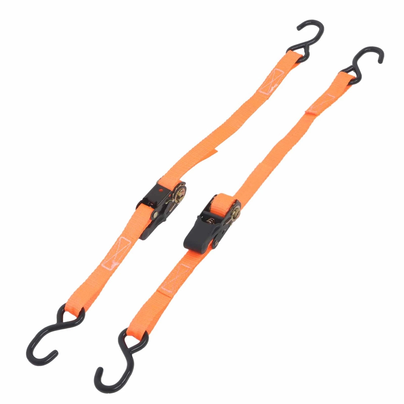 Set of 2 Heavy Duty Ratchet Straps for Secure Tie Downs (2400 lbs)