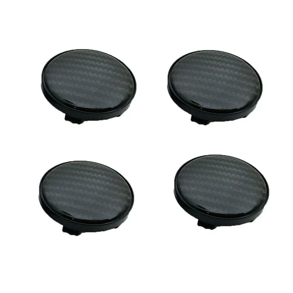 4 x Black Carbon Fiber Look Wheel Hub Center Caps Covers 60MM for Auto Car