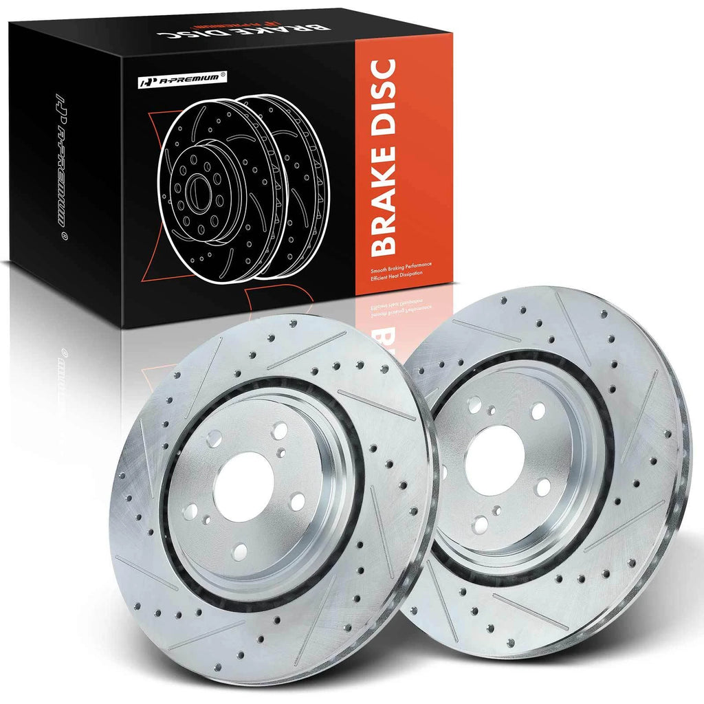 Front Drilled Brake Rotor for Toyota Highlander Sienna (2008â2019) 328MM