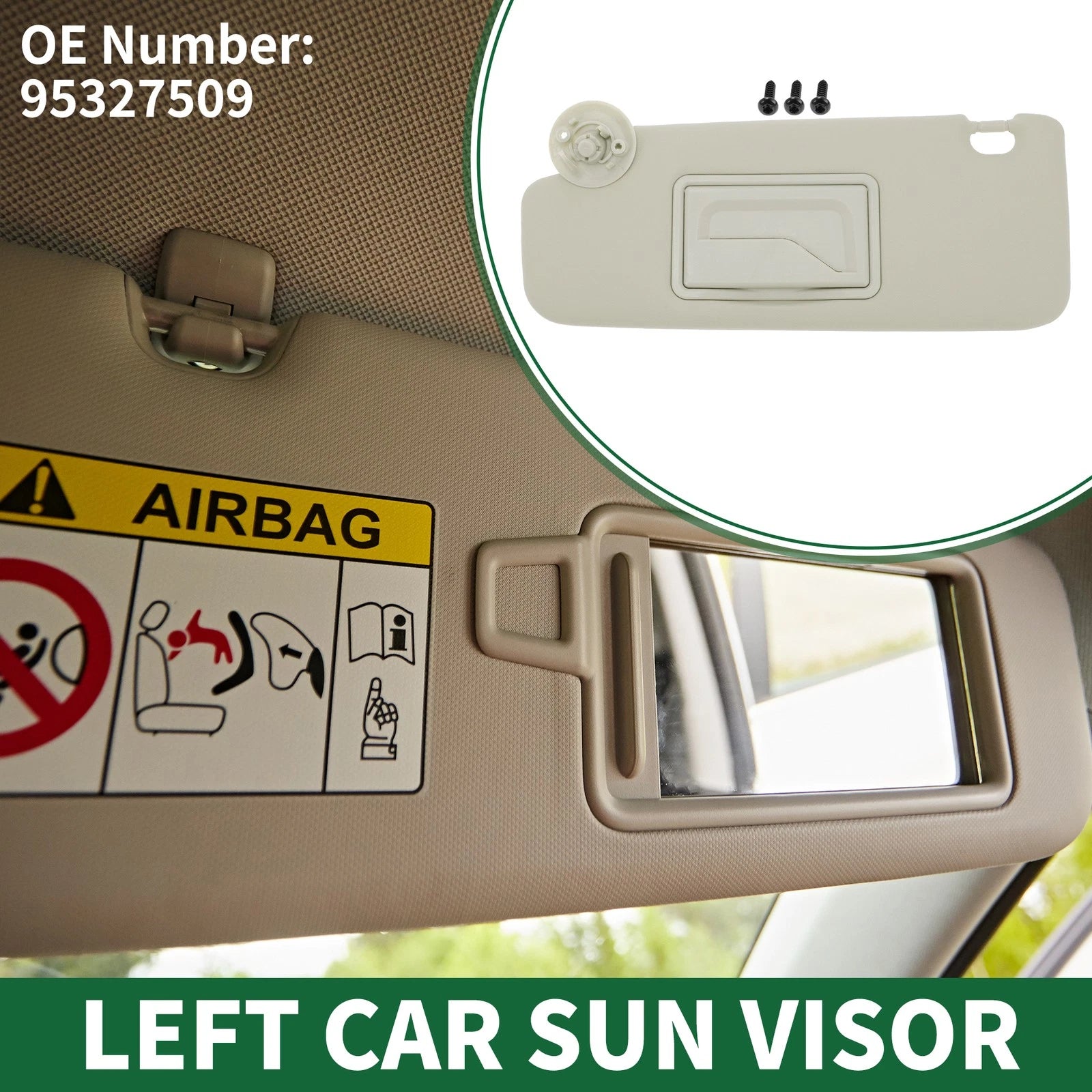 Left Sun Visor for Chevrolet Sonic (2012–2016) with Mirror No.95327509