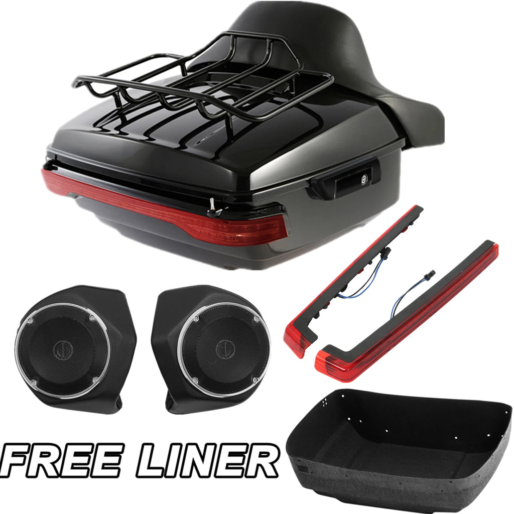 Trunk Rack Light Speakers for Harley CVO Touring (2014–2025) Black