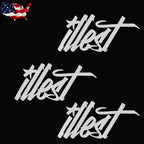 Fatlace ILLEST Logo Racing Style Sticker for Car Bumper Windshield (2pcs)