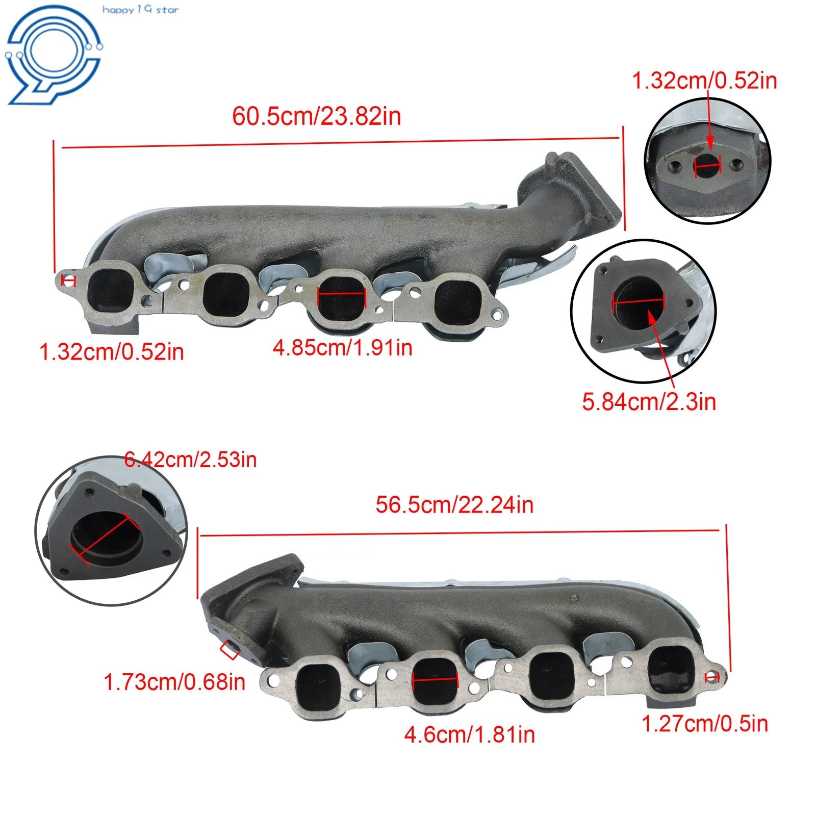 Pair Exhaust Manifolds for Chevy Silverado GMC Sierra 2500 3500 HD (2001–2007)