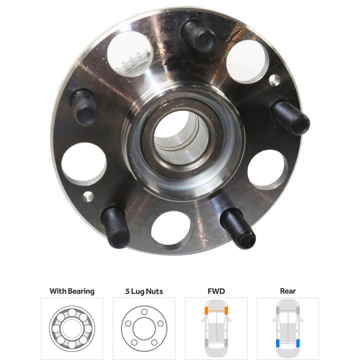 Wheel Hubs for Honda Accord (2003–2007) Rear Left & Right with ABS Ring