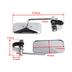 Chrome Rectangular Clamp On Mirrors for Yamaha XS650 SR400 SR500 W650 (1970–2023)