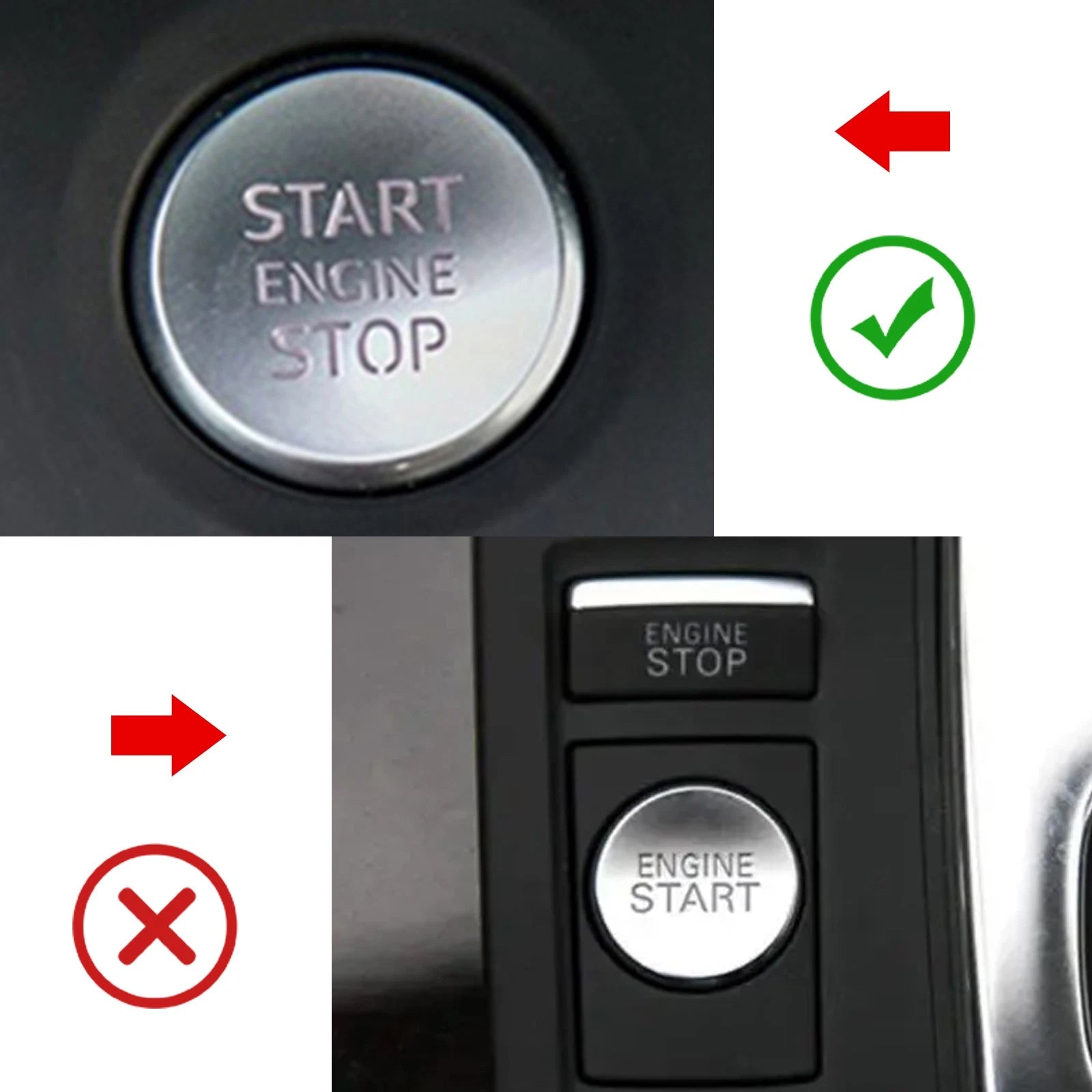 Engine Start Stop Ignition Switch Button Ring Cover for Audi A4 S4 (2010-2019)