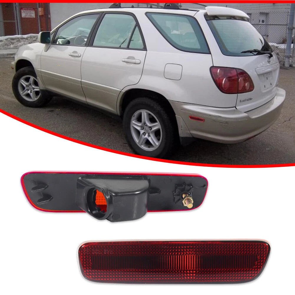 2X Red Lens Rear Bumper Side Marker Lights for Lexus RX300 (1999–2003)