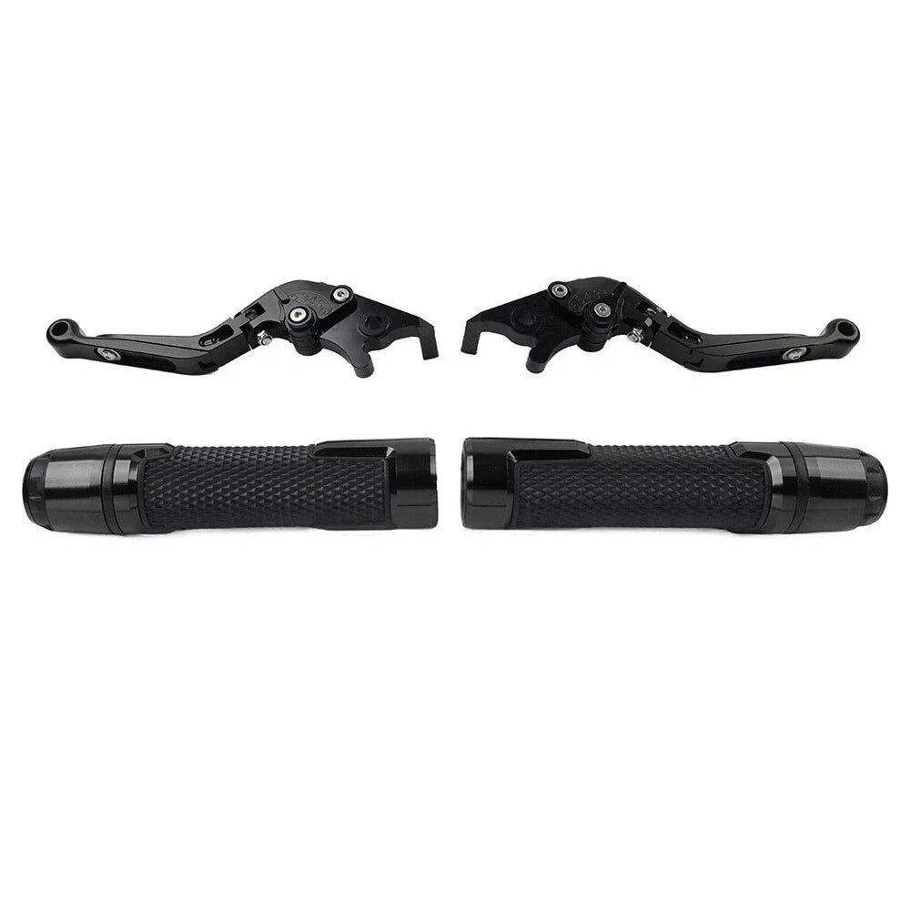 Black Extendable Brake Clutch Lever Grip Set for Yamaha YZF R1 R6