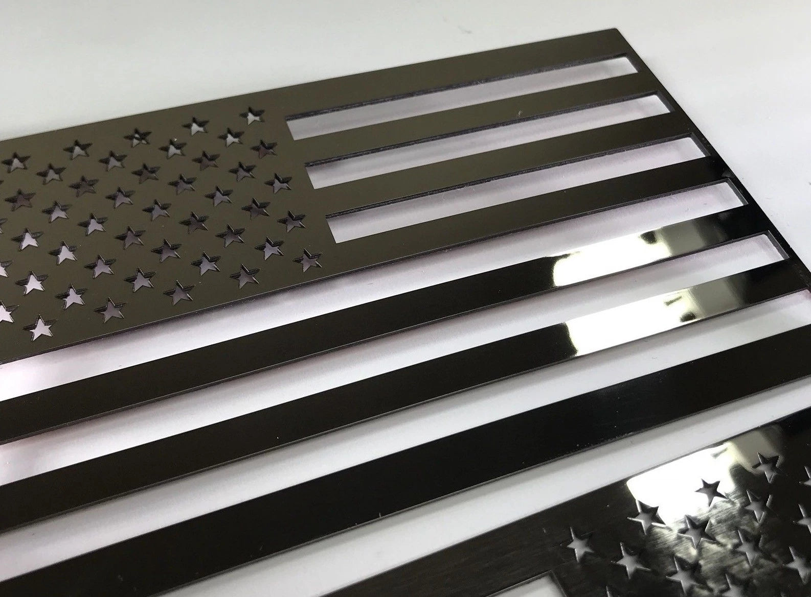 Stainless Steel American Flag Emblems Decal Stickers Set for Cars Trucks (2000–2020)