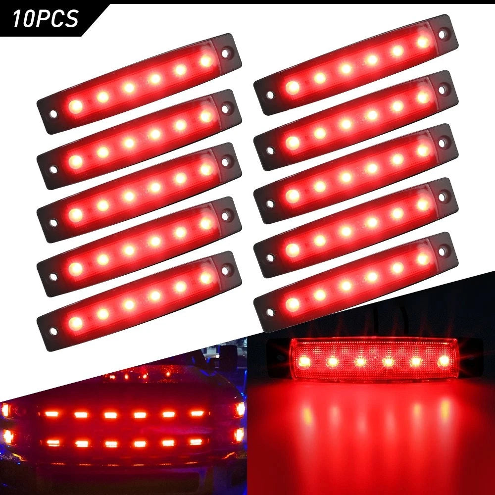 10x 3.8" Smoked Red LED Side Clearance Marker Lights for Truck Trailer RV