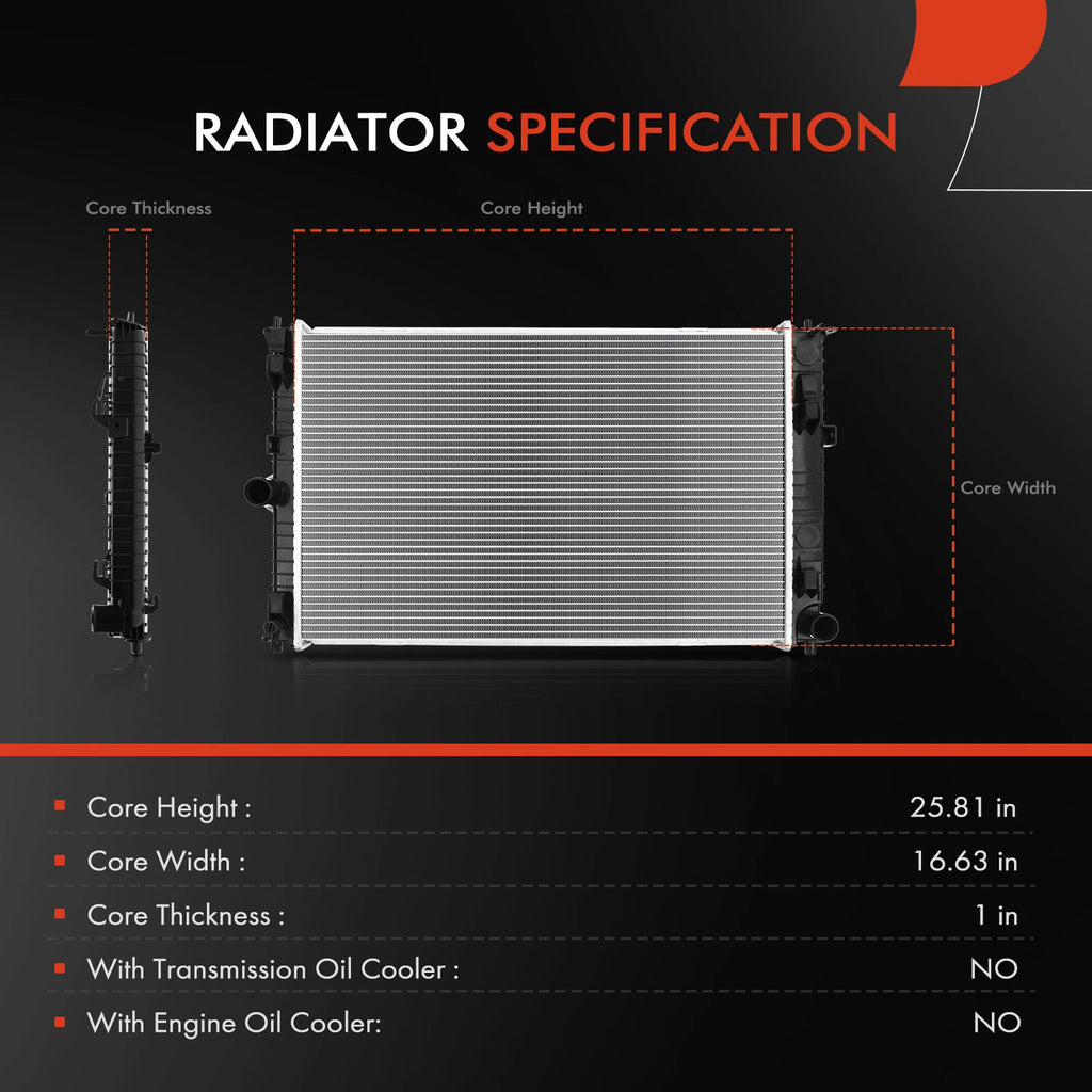Radiator for Ford Fusion Mercury Milan Lincoln MKZ (2010–2012)