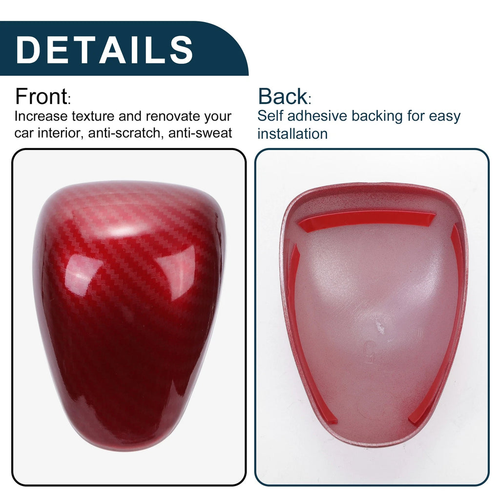 Carbon Fiber Red Gear Shift Knob Decorator Cover for Honda Accord (2013–2017)