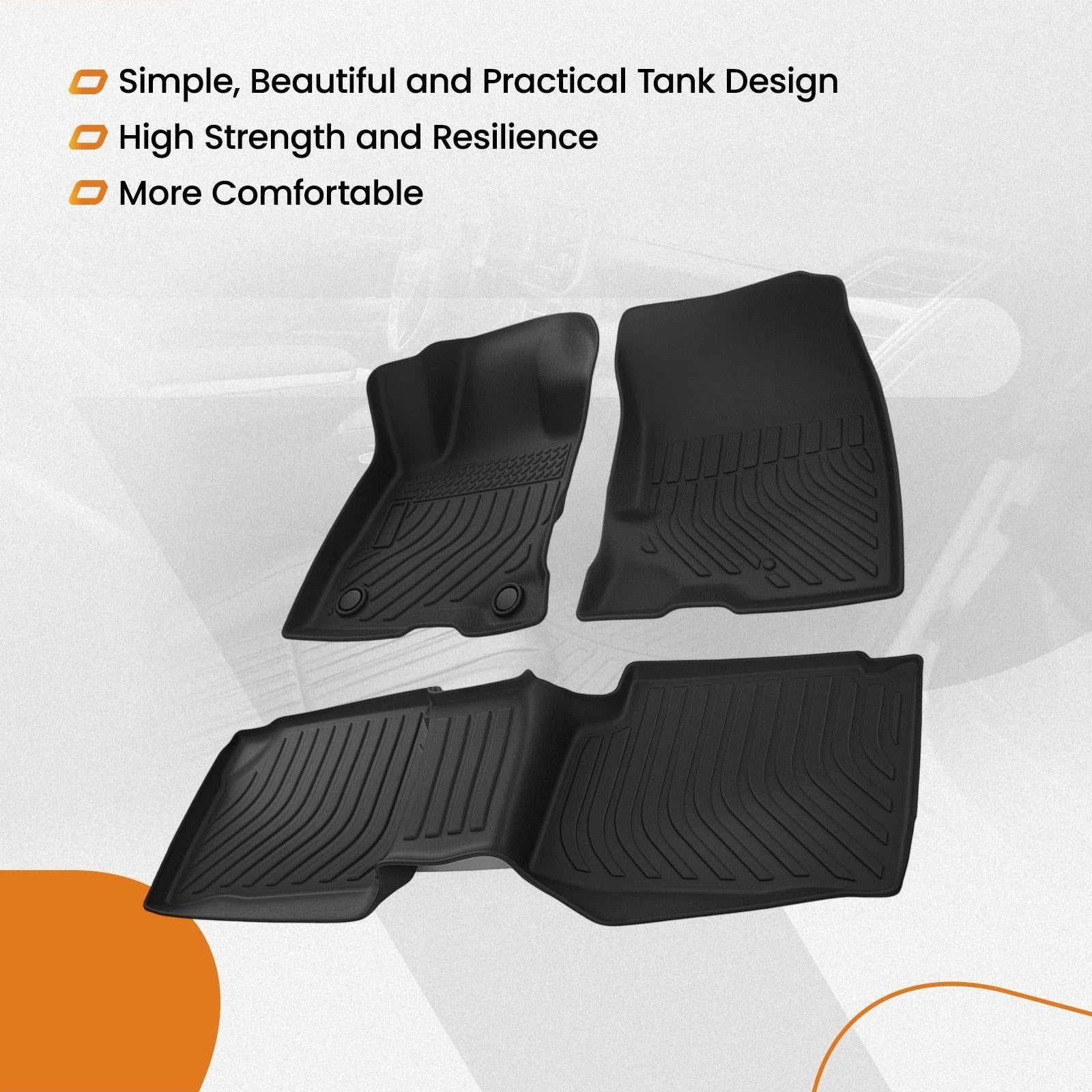 All Weather Floor Mats for Ford Escape Hybrid (2020–2025) TPE Black