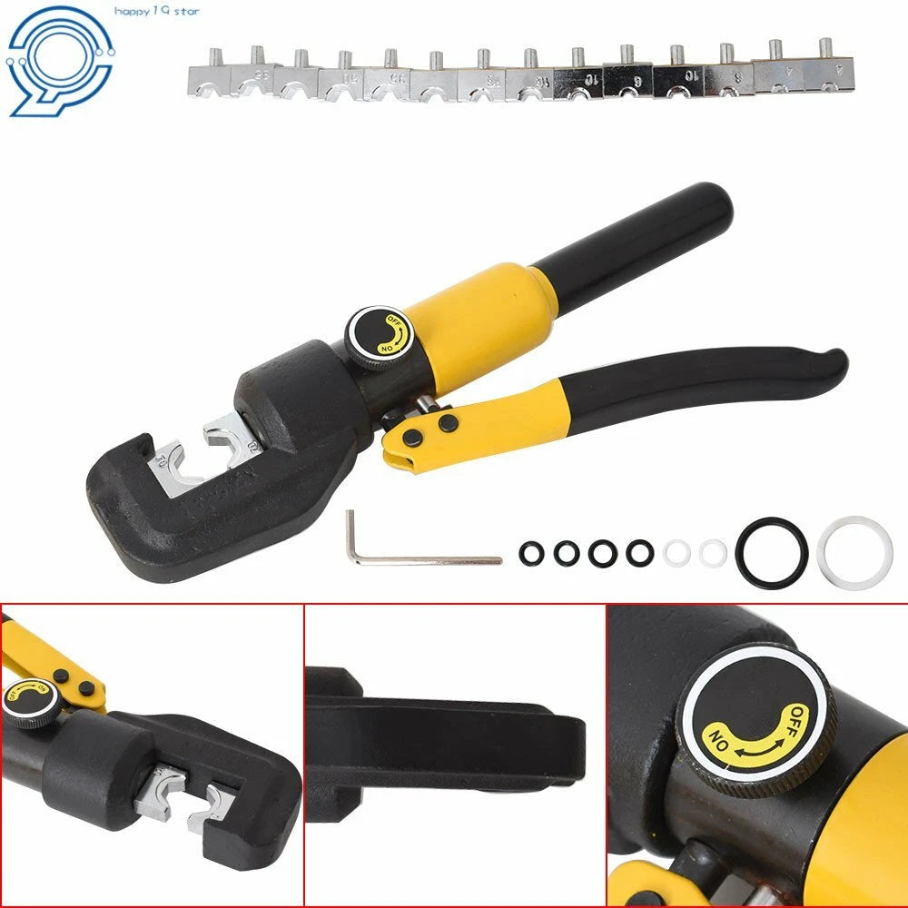 Hydraulic Wire Crimper with 6 Dies for Battery Cable Lug Terminals