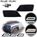 Smoke Lens Front Corner Dynamic Amber LED Signal Lamp for Jeep Liberty (2008–2012)