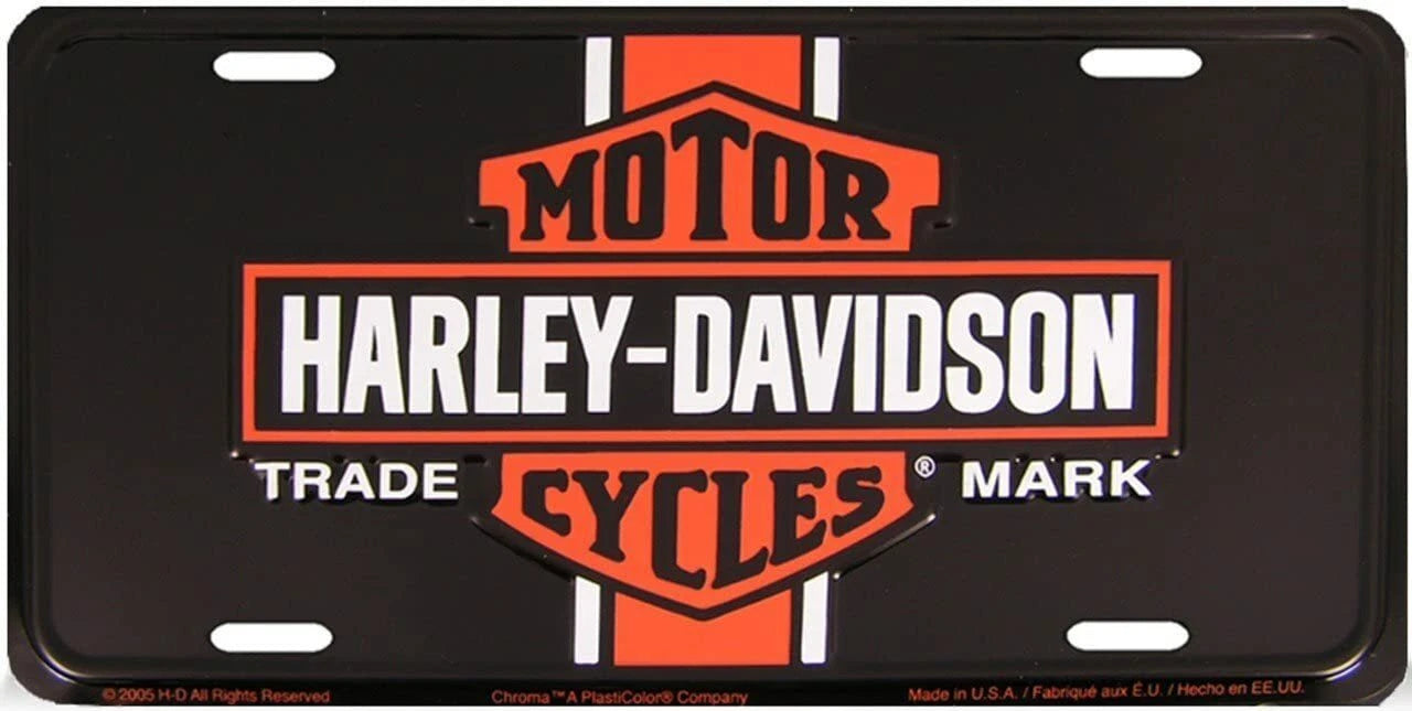 License Plate Tag for Harley Davidson (Vintage Orange Logo)