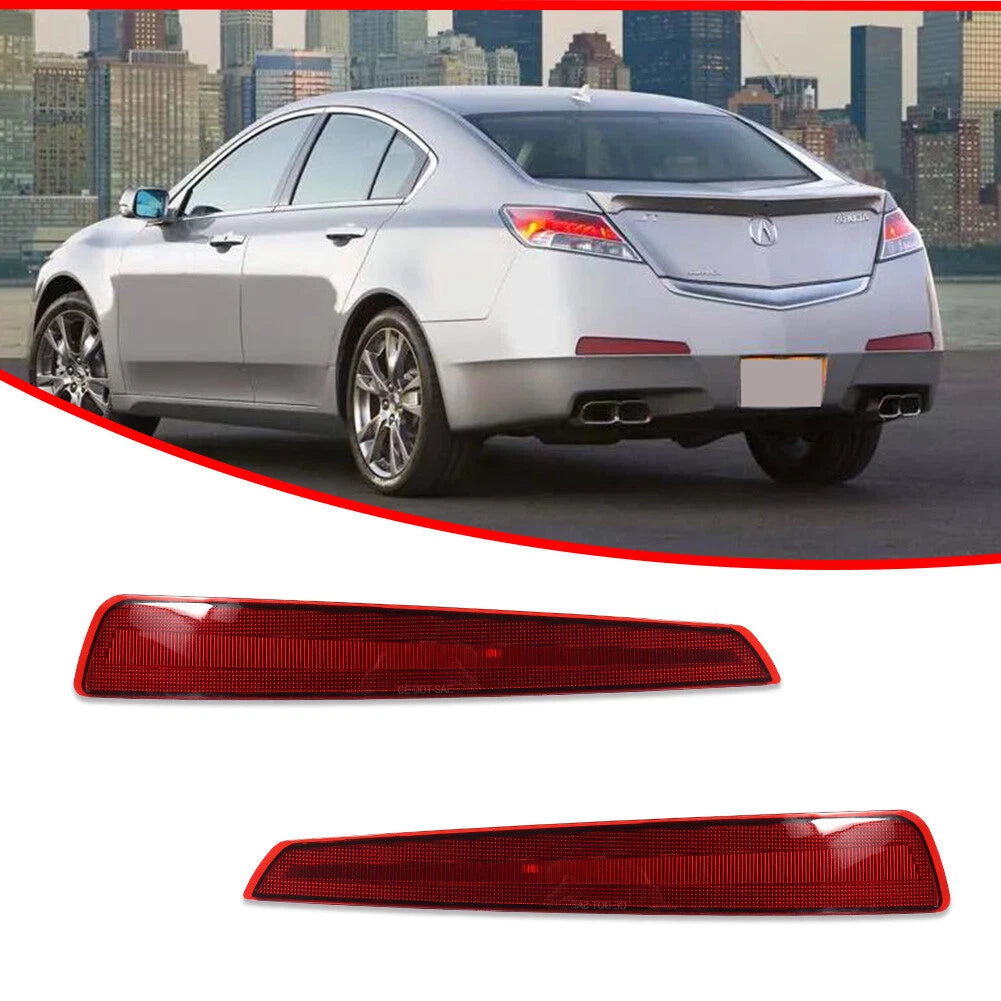 2Pcs Red Rear Bumper Reflectors for Acura TL (2009–2011)