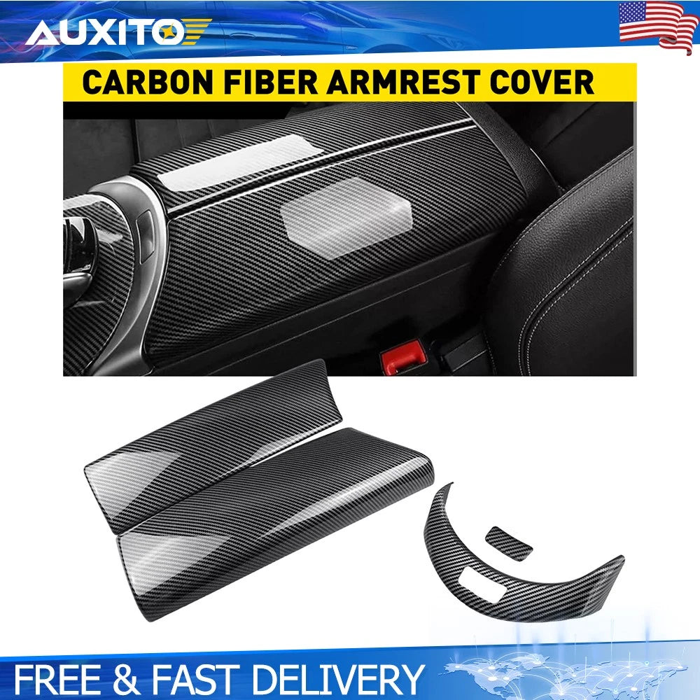 2X Console Armrest Switch Button Trim Carbon for Mercedes GLC X253 (2015–2020)