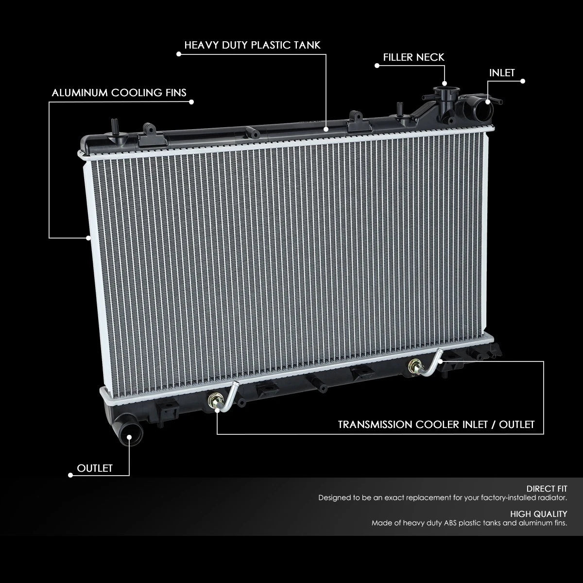 Aluminum Radiator for Subaru Forester 2.5L AT (2006–2008) DPI 13026