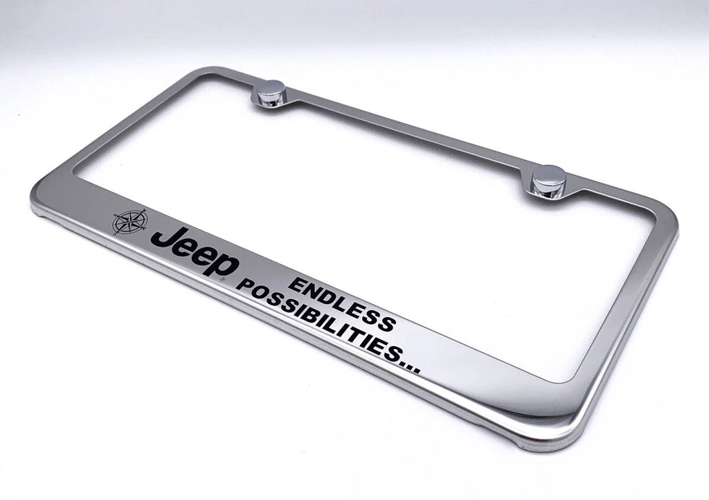 License Plate Frame Chrome Stainless for Jeep Wrangler (2007–2024)