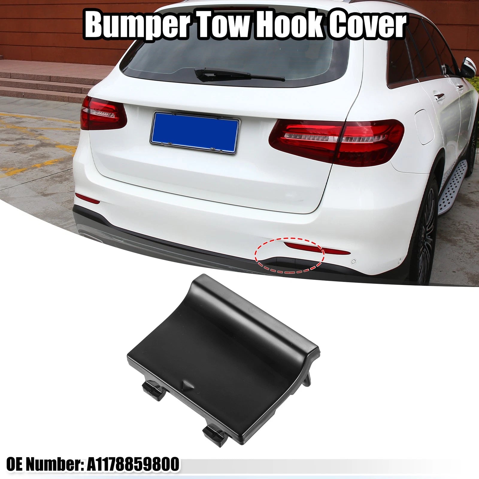 Tow Hook Cover for Mercedes-Benz CLA 250 4Matic (2014–2019) Black