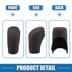 Gear Shifting Knob Cover for Hyundai Verna 2010-2014 Faux Leather Black Red