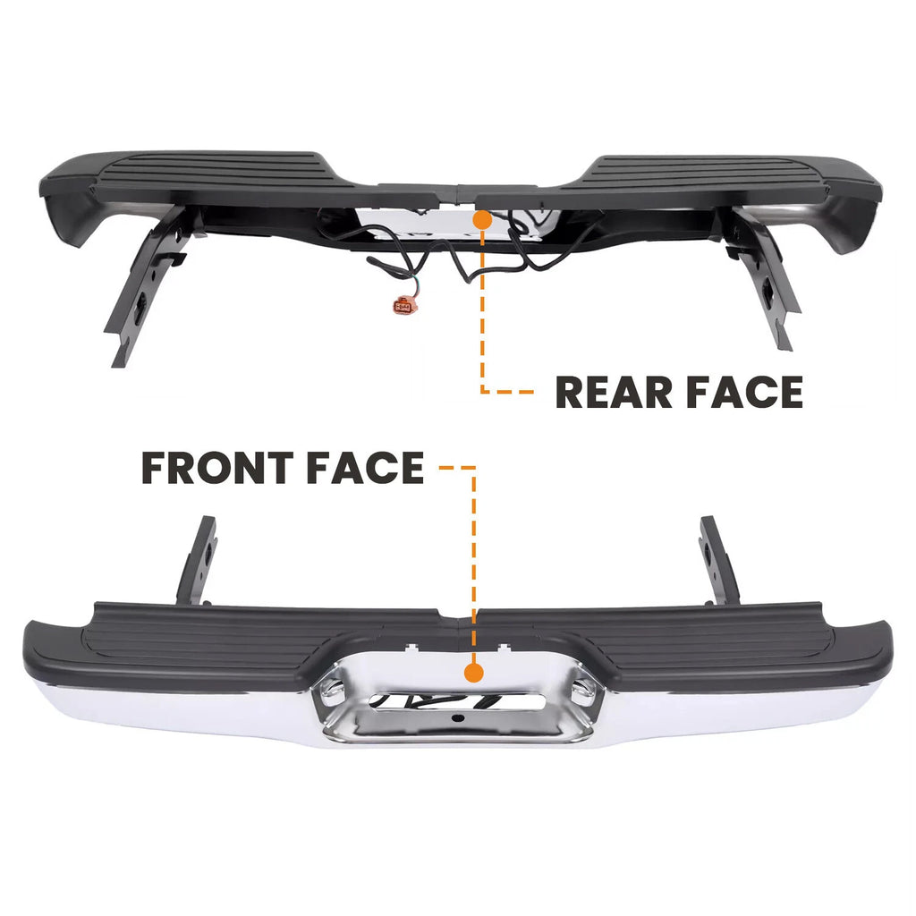 Rear Steel Step Bumper Assembly for Toyota Tacoma (1995-2004)