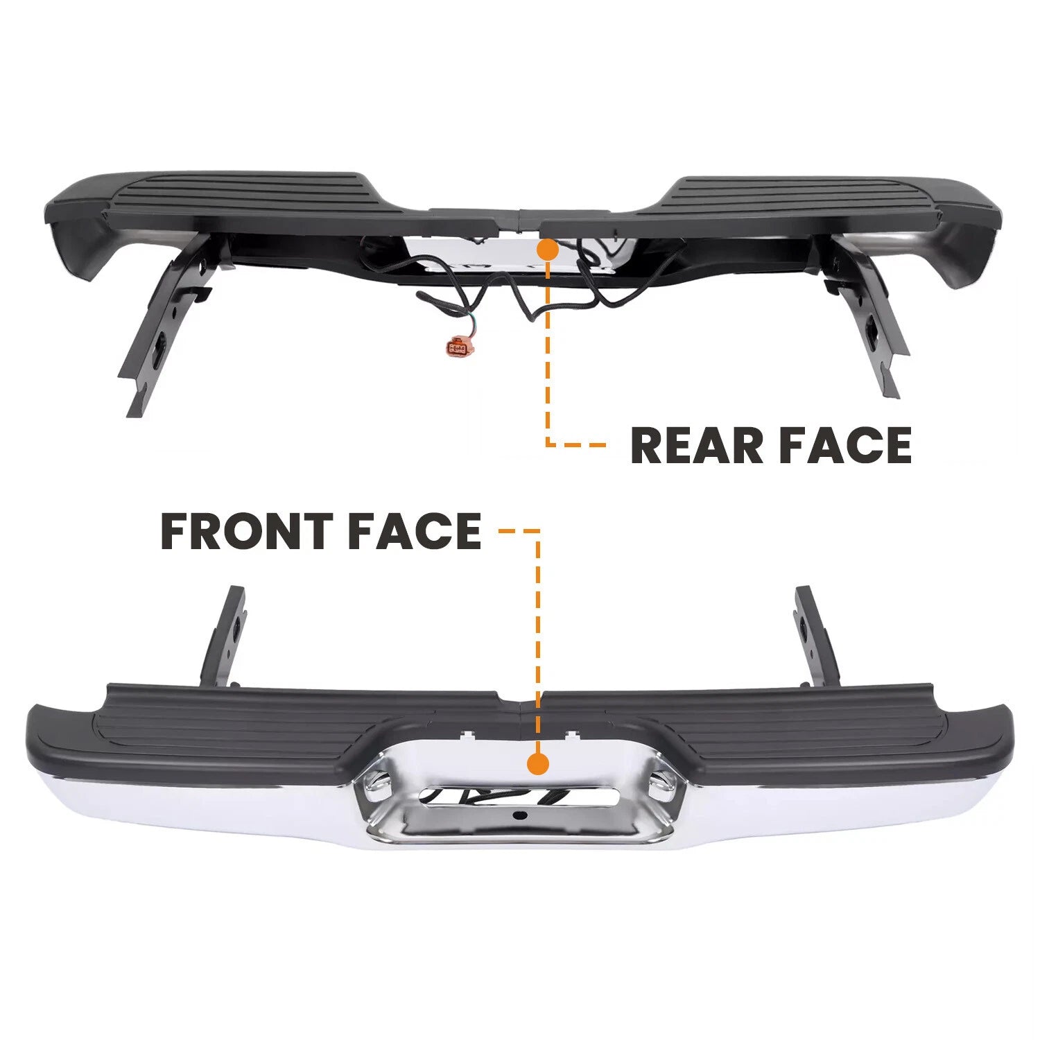 Rear Steel Step Bumper Assembly for Toyota Tacoma (1995-2004)
