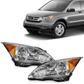 Headlight Assembly Pair Chrome Housing for Honda CR-V (2007–2011)