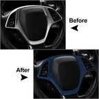 Suede Steering Wheel Cover for Chevrolet Corvette C7 (2014-2019) Blue
