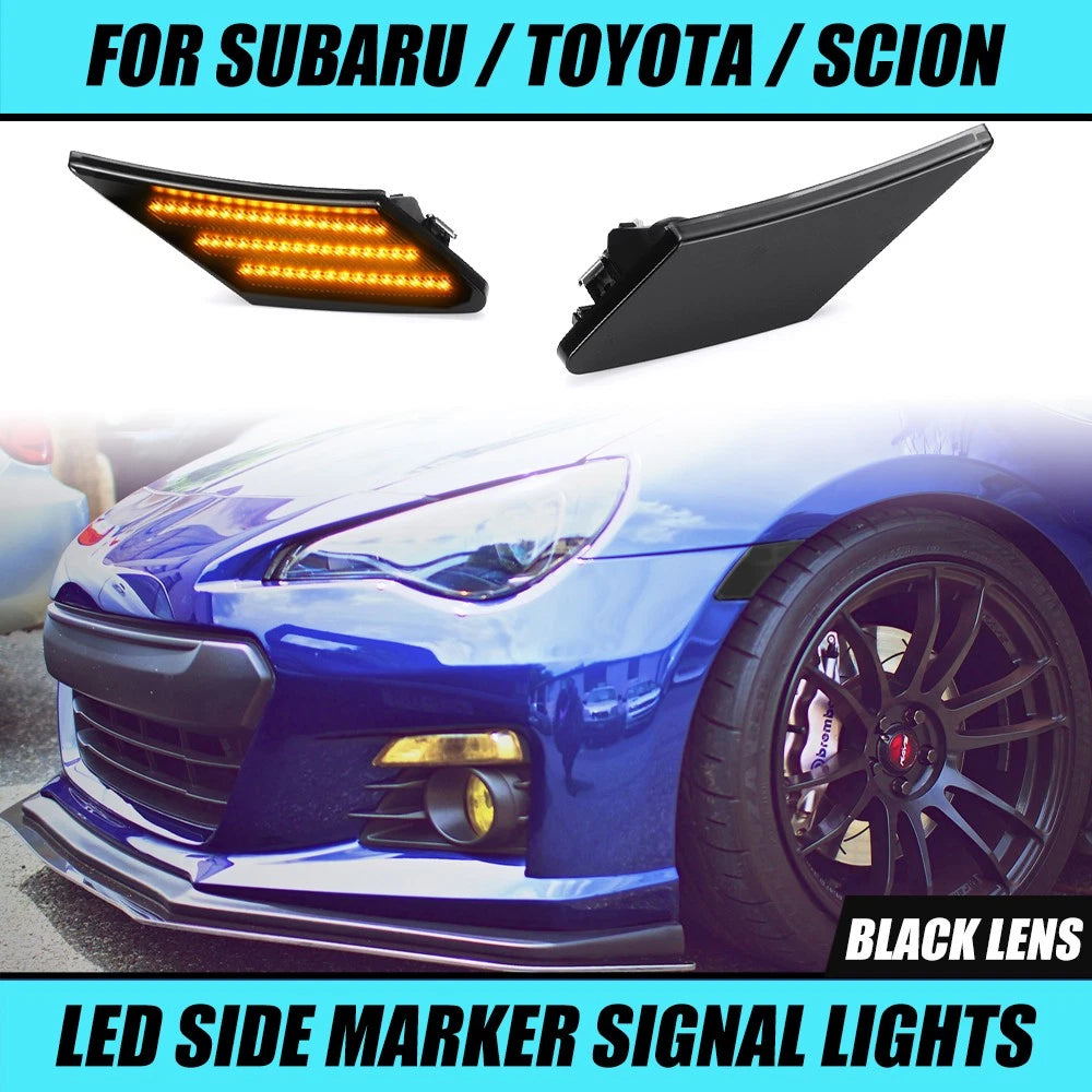 Smoked LED Side Marker Bumper Light for Scion FR-S Subaru BRZ Toyota 86 (2013–2017)