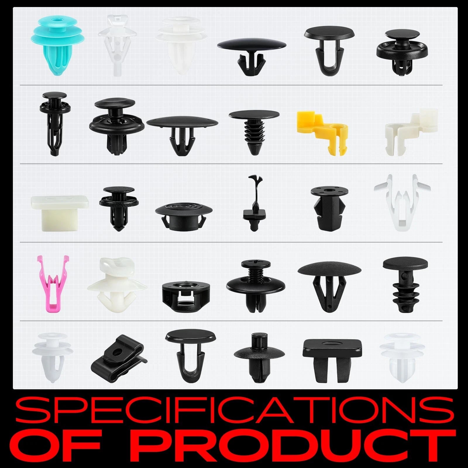 Bumper Retainer Trim Panel Clips Fastener Kits for Toyota Prius (2004-2009)