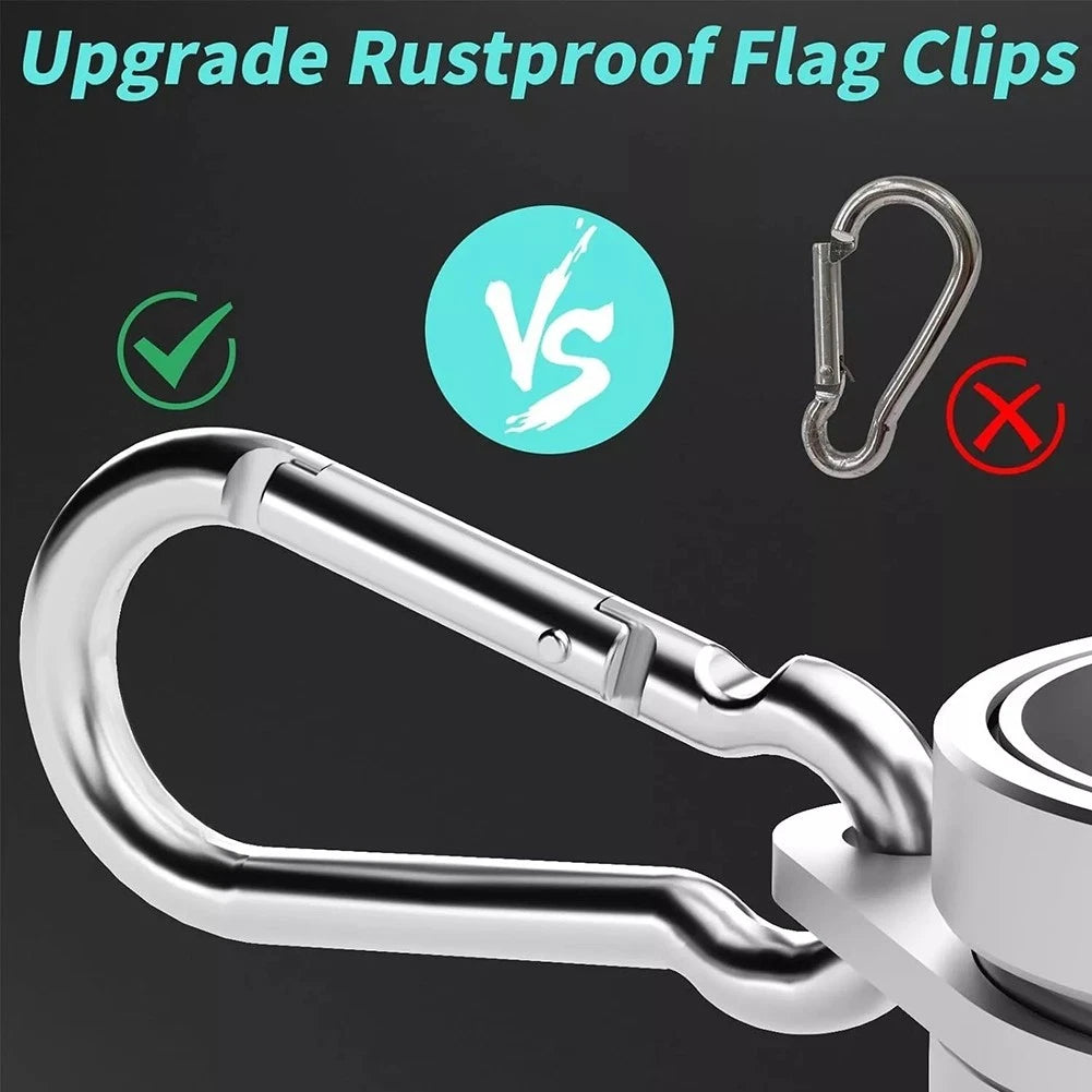 2X Rustproof Flag Pole Rings Aluminum Clips for 0.751 in Poles