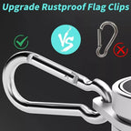 2X Rustproof Flag Pole Rings Aluminum Clips for 0.751 in Poles