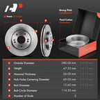 Pair of Rotors & Ceramic Pads with Calipers for Hyundai Tiburon Sonata