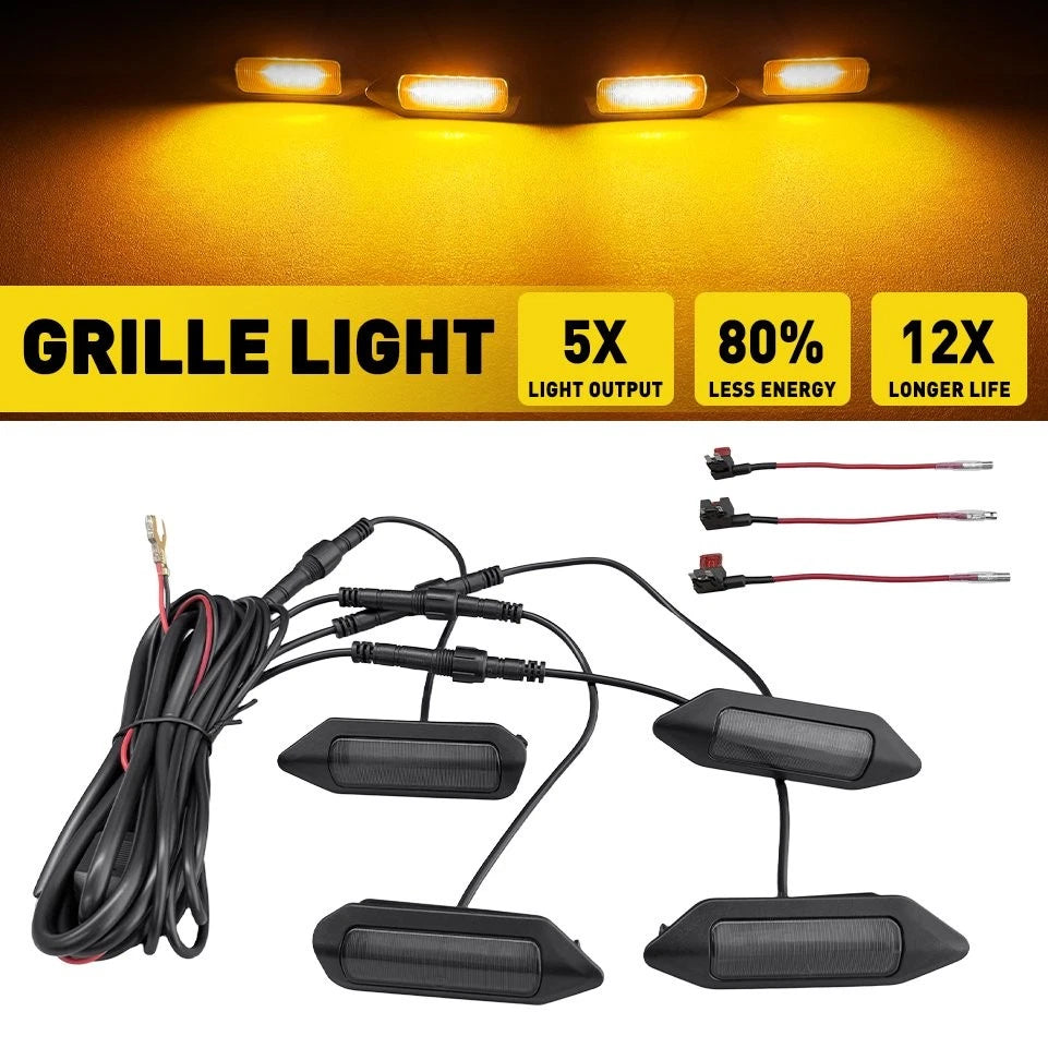 Front Grille Amber LED Lights Kit for Toyota RAV4 (2019–2022)