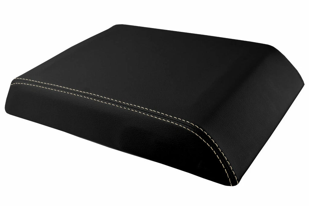 Leather Console Lid Pull Over Cover for Hummer H2 (2003–2007) Beige Stitch