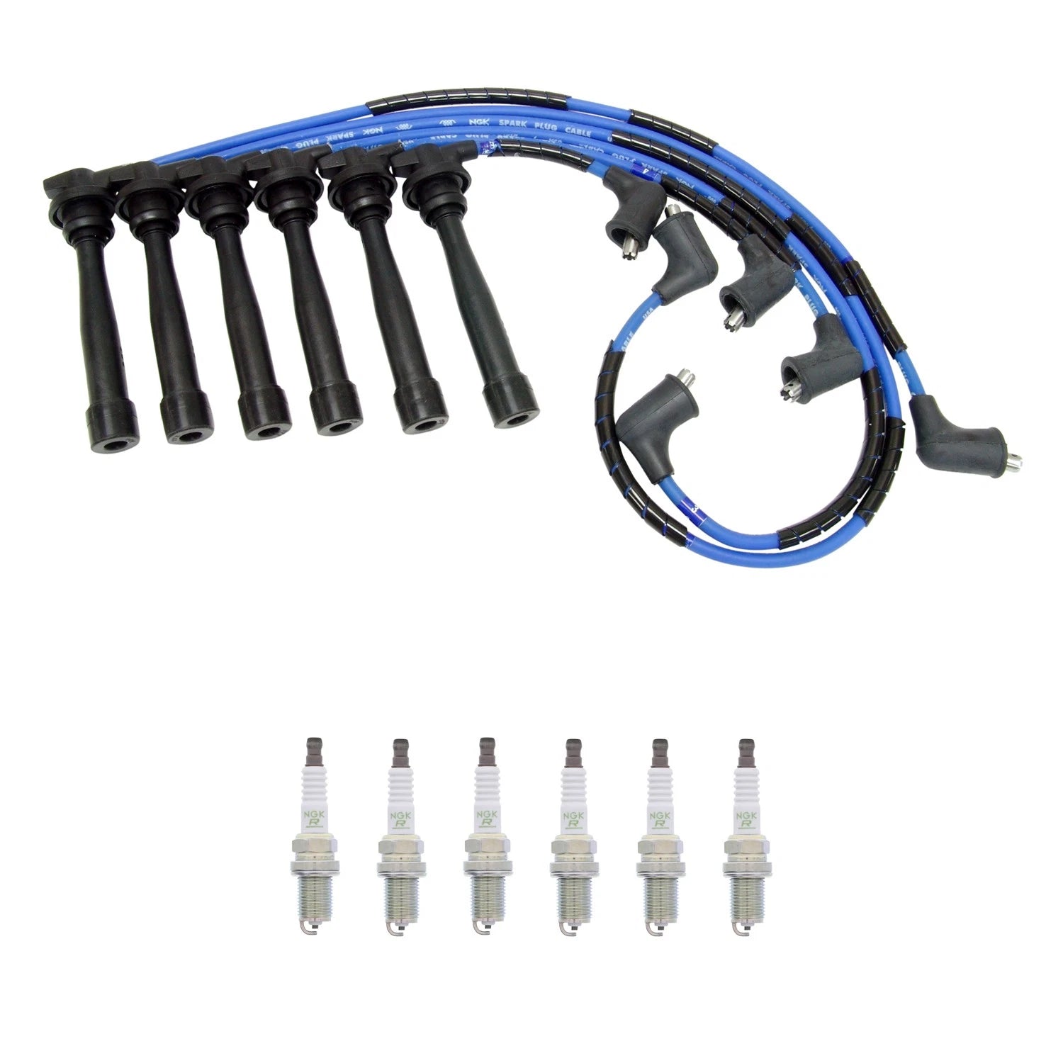 NGK Wire Set & 6 V-Power Spark Plugs for Sportage Tucson (2005–2010)